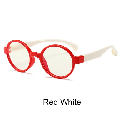 Red White Ralferty анти-синие блокирующие очки дети оправа для компьютерных очков ретро круглые TR90 детские оправы очков винтажные очки A012 - Цвет оправы: Red White