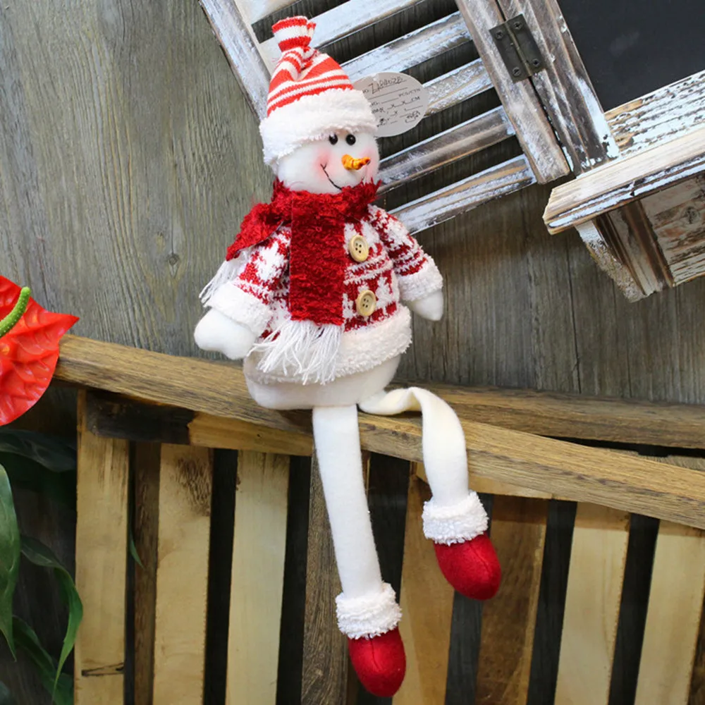 Рождественские украшения сидящий длинноногий эльф Санта рождественские подарки Снеговики на год рождественские украшения для дома natale