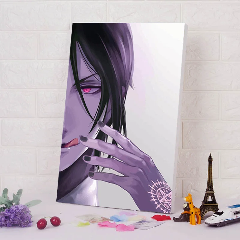Цифровая живопись Kuroshitsuji цифровая краска по номерам японский стиль мультфильм плакат diy Цифровая живопись diy аниме плакаты аниме плакаты - Цвет: B