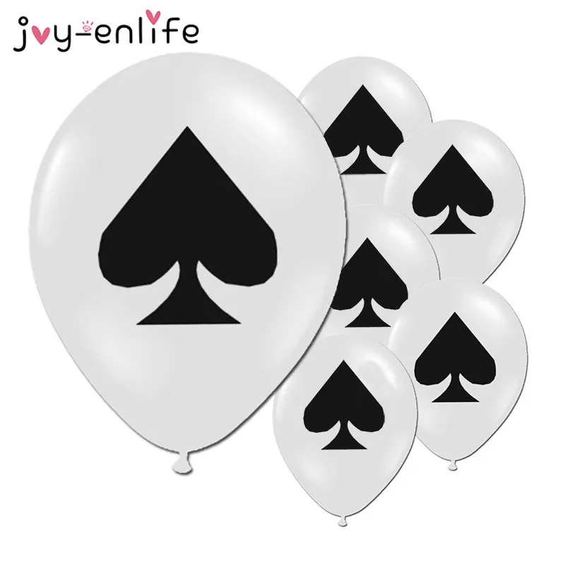 Joy-enlife 10 шт. лопаты/сердца/клубов/бриллианты латексные воздушные шары карты для казино кости, покер декоративные принадлежности для вечеринок игральные карты для покера