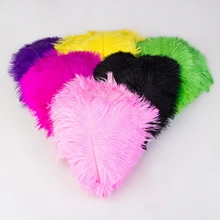 Woosee HOT! 100pcs 20-25cm 8-10inch 11 Colors Ostrich Feather Plumage Dresses Wedding Party Decoration Centerpieces Wholesale