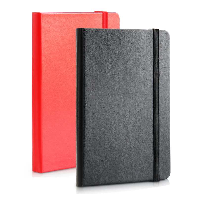Маленькая записная книжка с ремешком черная красная Papelaria Planner школьные