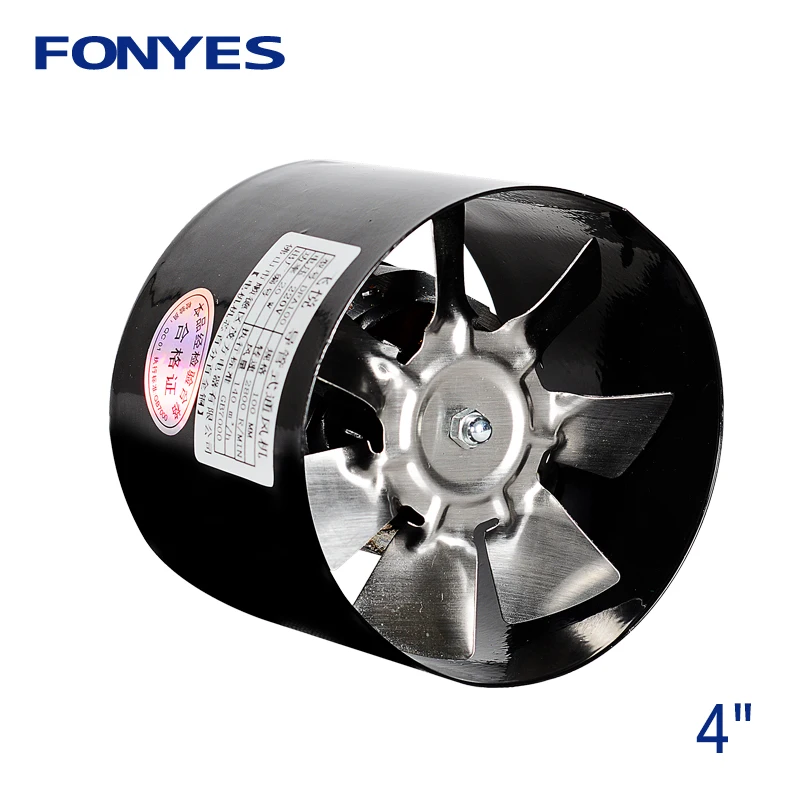 4 "inline condotto della ventola di scarico ventilatore ventilatore aria in metallo tubo di ventilazione bagno ventilatore a muro ventilatore mini estrattore 100 millimetri 220 V
