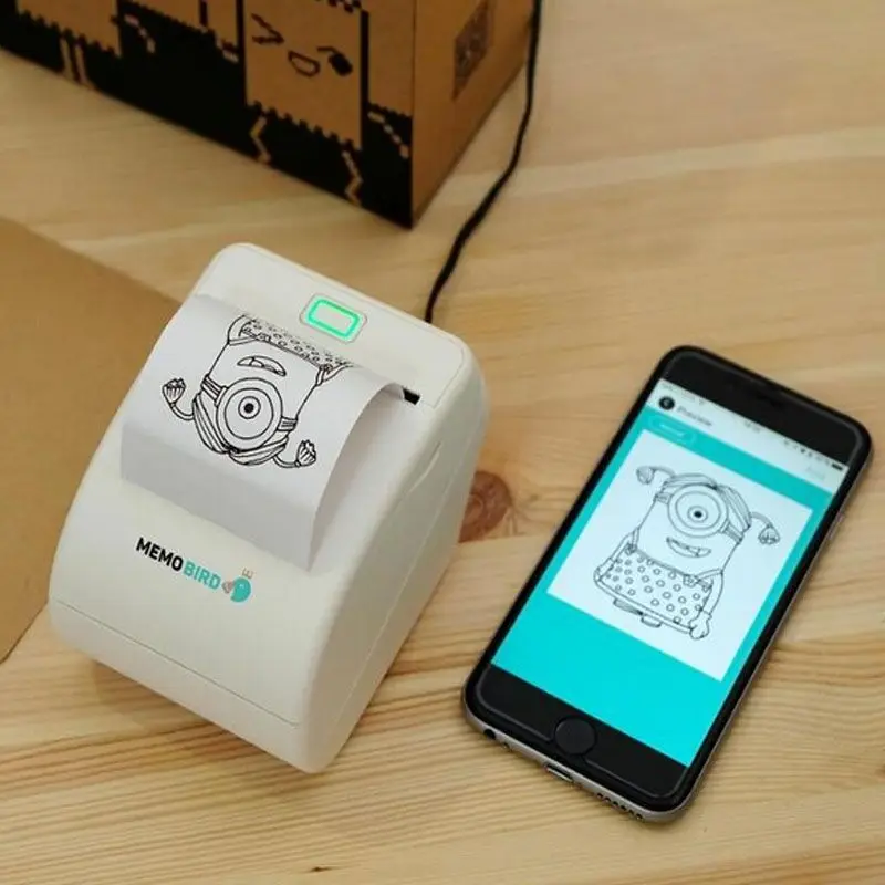 Memobird g1 جديد البسيطة الطابعة طابعة الباركود طابعة اتصال الهاتف اللاسلكي wifi + 3 لفة لون ورقة