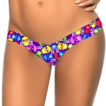 Летние женские сексуальные плавки с низкой талией и рюшами, бикини, танкини, купальный костюм, трусы с принтом, плавки для женщин