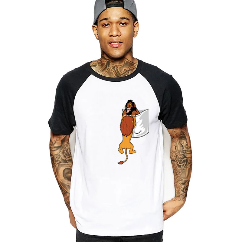 

Lion king simba in pocket funny t shirts Men jollypeach 2019 Color diversified casual plus size tshirt Male short sleeve T-Shirt