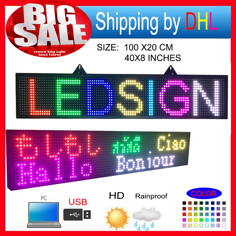 P10 RGB led Scrolling display message board/Outdoor full color LED