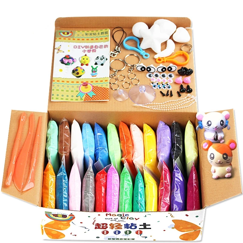 

24Colors DIY Soft Polymer Modelling Clay with Tools Kids Handmade Playdough Toys Christmas Gift for Children Educational Toys