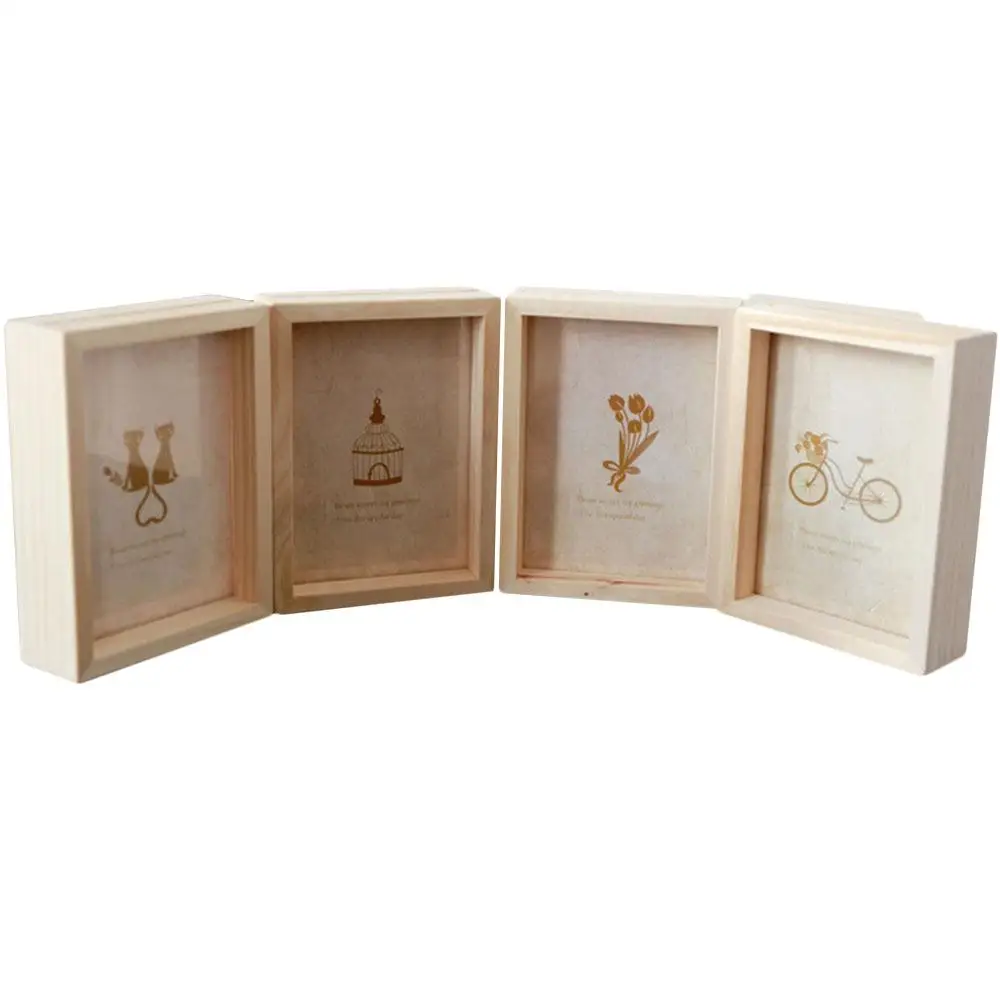 

Photo Frame Mounted Wall Fashion 3 Size Picture Frame Vintage Decor Wooden Ornament Desk Simple Home