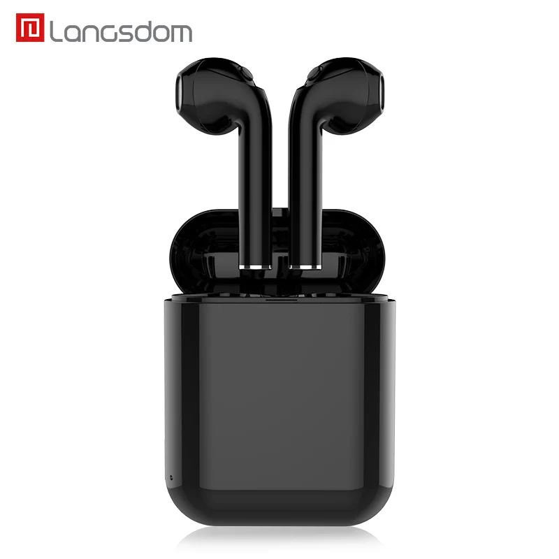 Langsdom Mini business Bluetooth Earphone T7 portable headset bass stereo free games earphones with microphone for music games