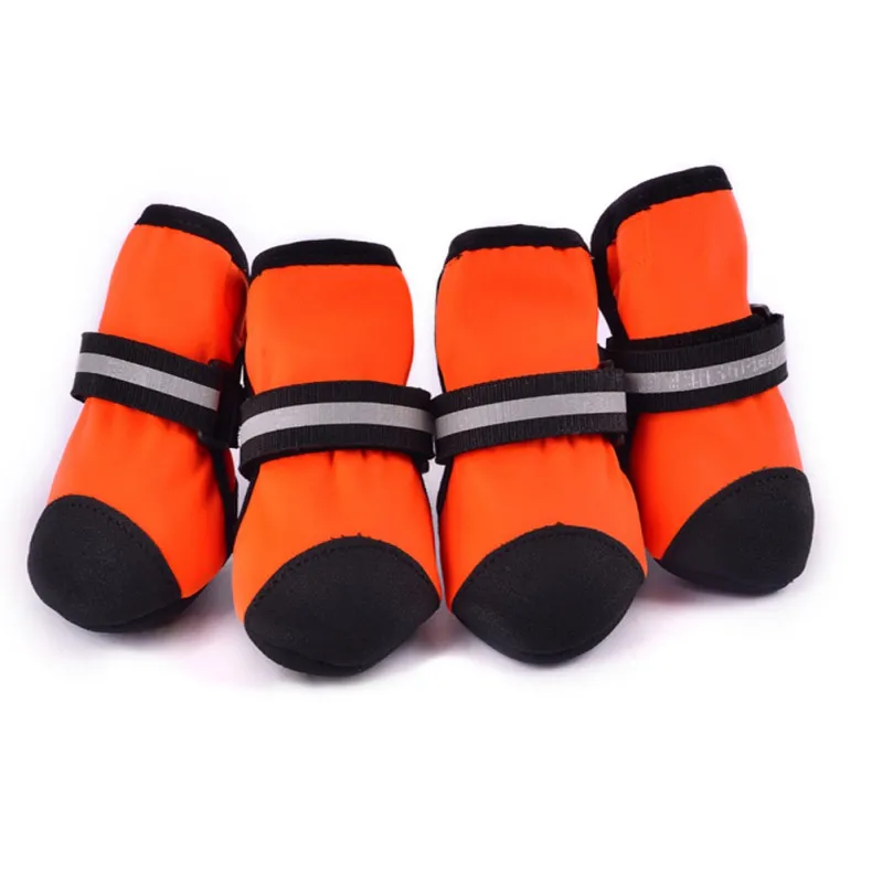 Всесезонная Водонепроницаемая Тканевая обувь для собак, уличная спортивная обувь, защищающая от повреждений Обувь для собак - Цвет: Orange