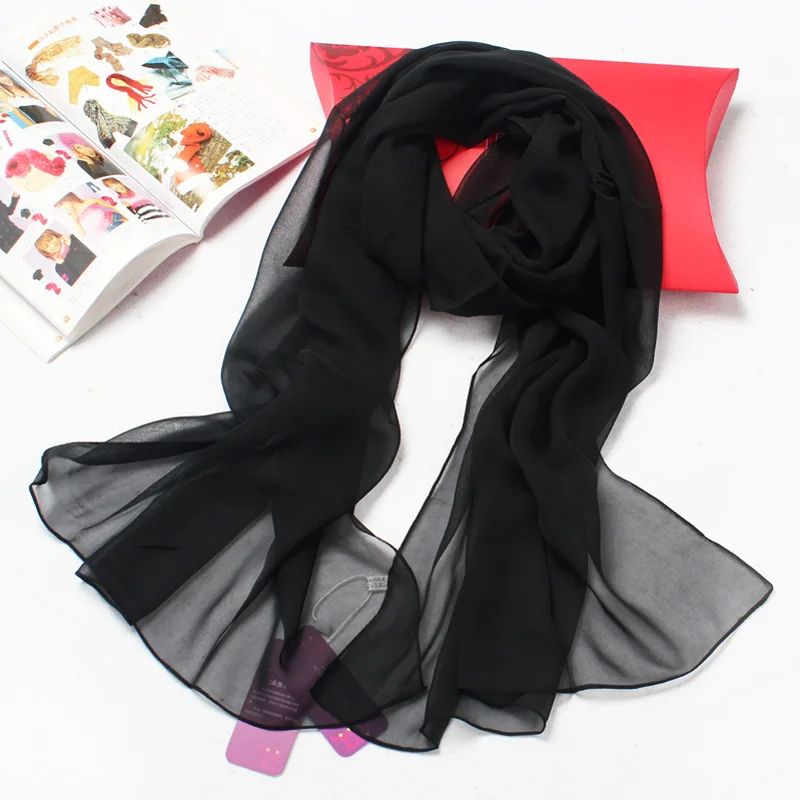 lk ultrathin solid color silk scarf in the spring and autumn all match