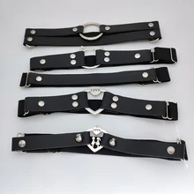 Голова котенка кожаные ноги животных цепи сексуальные Панк Любовь ноги подвязки Носок Жгут Регулируемый Связывание косплей готический ноги кольцо ножной браслет