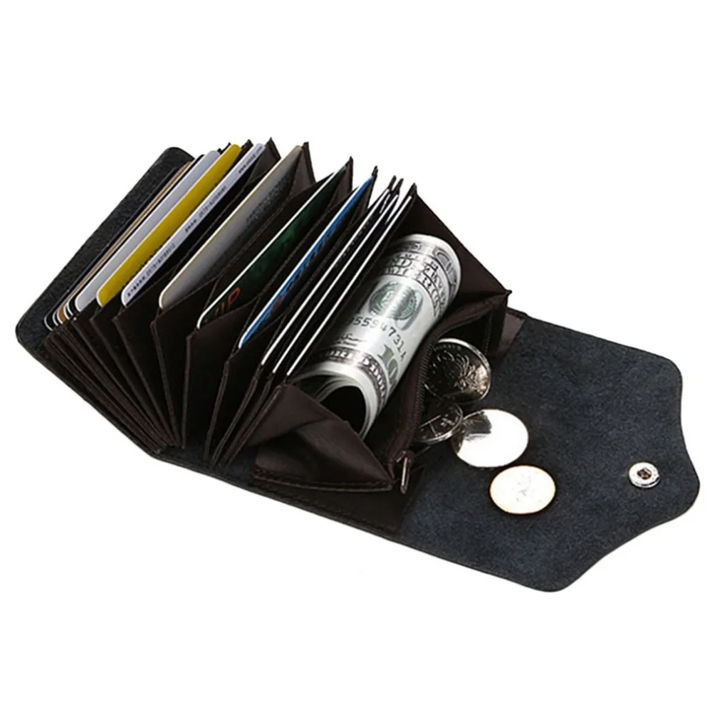 

Fashion Leather Men Women Wallet Blocking Pockets Holder Anti-magnetic Credit Card Case Multi-slots Universal For Male Female