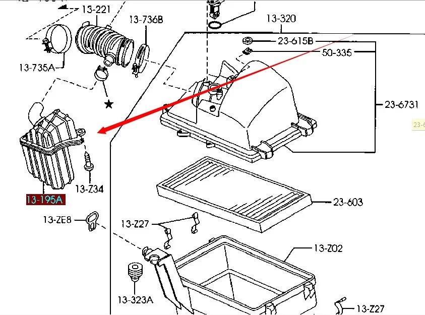 Детали двигателя воздухозаборник резонансная камера для mazda 3 2.0L 2005-2010 BK mazda 5 2007-2010 LFN7-13-195