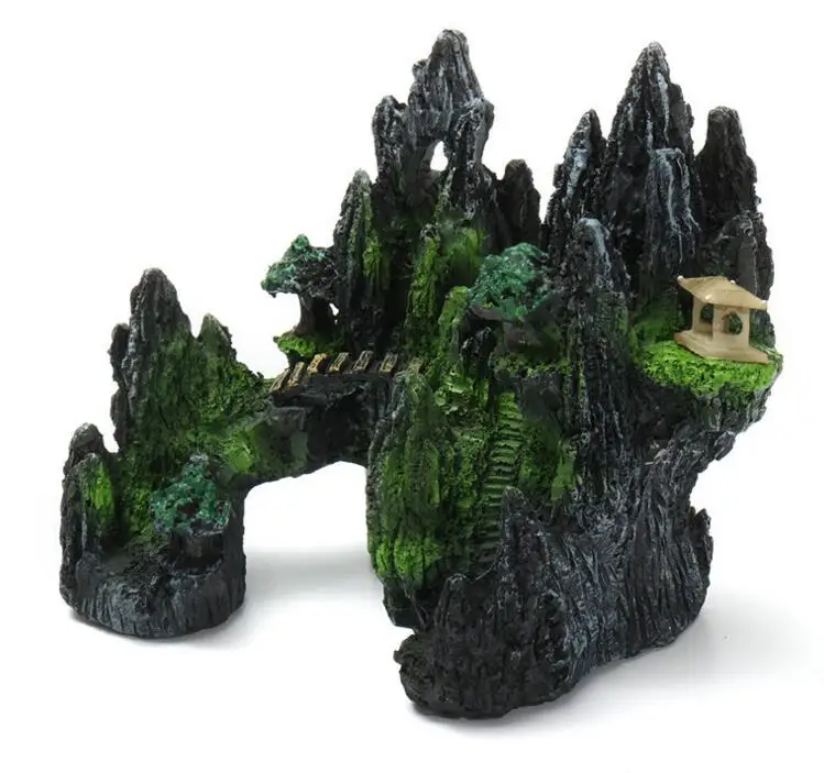 Aquarium Coral Rock Cave Ornament Mountain View Rockery Hiding Fish Tank Decor | Дом и сад