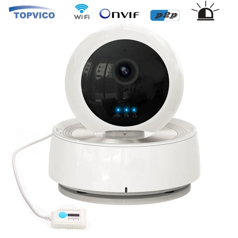 PTZ Alarm IP Camera WIFI Wirelss Pan Tilt Temperature Humidity Sensor IR LED 720p P2P WIFI IP Camera Home Security Camera System
