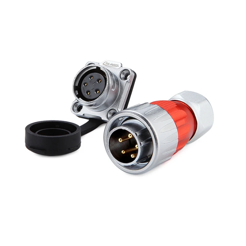 

DH20 series 5Pin Solder or Crimp Electrical Waterproof Industrial Male Plug Female Socket Cylindrical Power Panel Connector