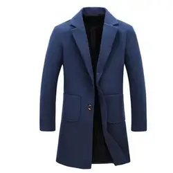 Высокое качество 2017 для мужчин Модная зимняя ветровка куртки человек пальто мужской тощий Тренч Длинные тренчи для