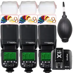 3x Godox tt685 tt685f Вспышка Speedlite TTL 2.4 г Беспроводной 1/8000 s + x1t-f передатчик для Fuji X-Pro1 /x-pro2/x-t10/x-t20/x-t1/X-T2