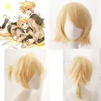 2017 VOCALOID Hatsune Miku Snow Cosplay Wig Kagamine Ren Rin Synthetic Hair for Adult