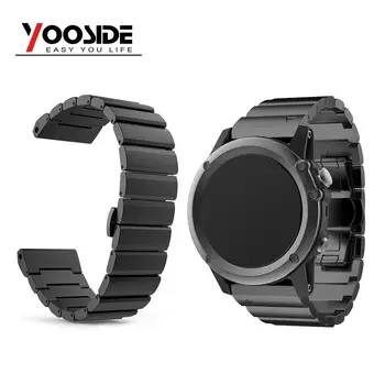 

26mm Stainless Steel Metal Link Bracelet with Double Folding Clasp for Fenix 5X/ Fenix 3 / Fenix 3 HR Smart Watch