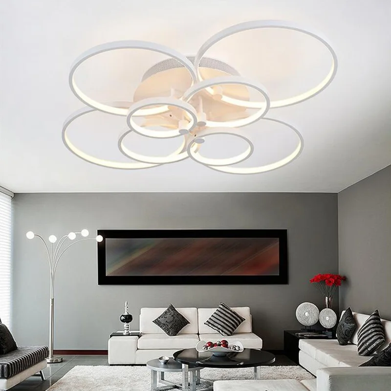 Ultra thin 4/6/8/10 ring LED acrylic Ceiling lamps bedroom modern LED