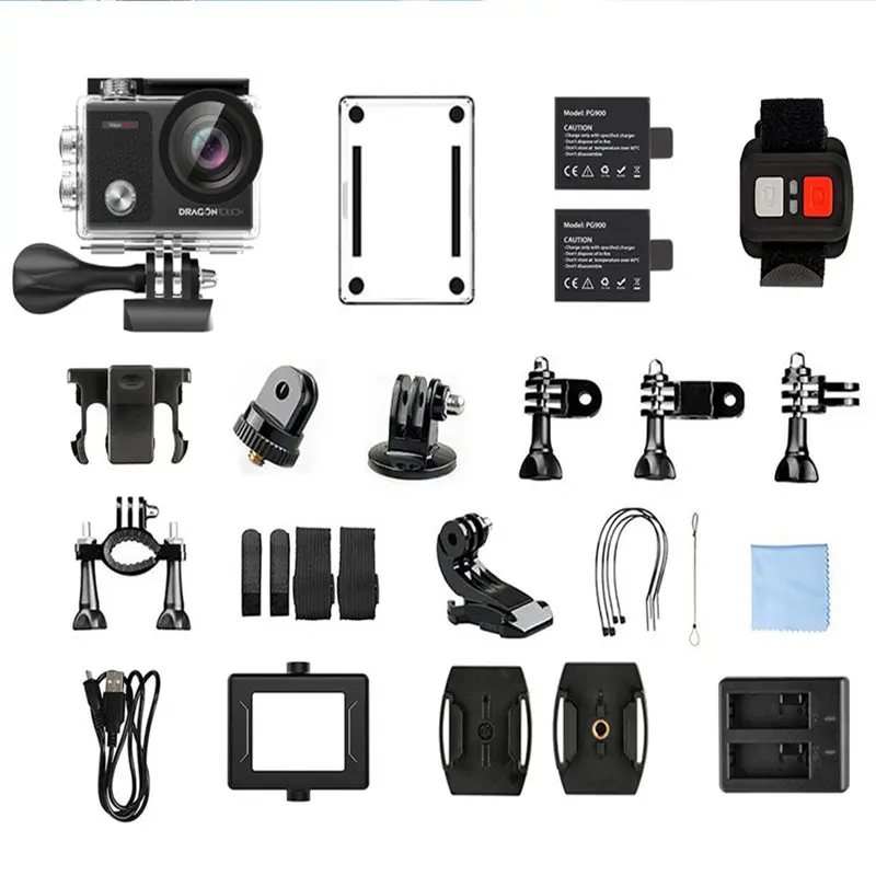  Dragon Touch 4K Action Camera 16MP Vision 3 Pro WIFI 100ft Waterproof Camera with Touch Screen 170°