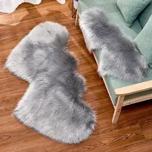 Двойной в форме сердца мягкий искусственный комфорт овчины коврик, матрас, Ковер Коврик противоскользящий стул диван крышка для украшения спальни
