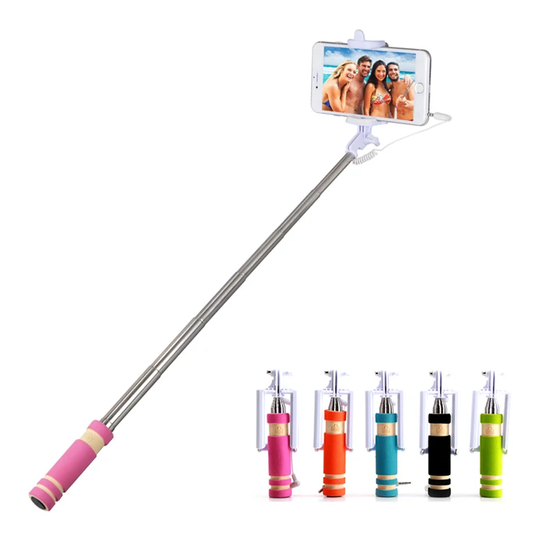 

New Handheld Wired 60mm Selfie Stick Accessory for iPhone Extendable Monopod Self Camera for samsung iphone Xiaomi shutter