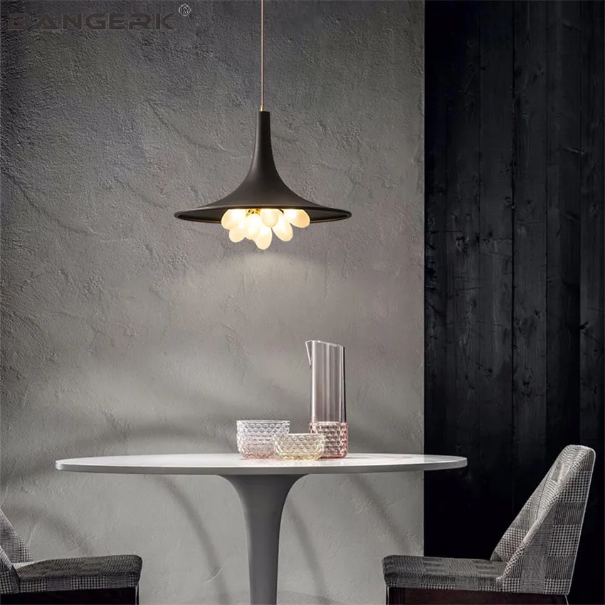 

BANGERK Nordic Loft Style Modern LED Pendant Light Iron Glass Grape Modeling Hanging Lamp Home Decor Lighting Indoor Droplight