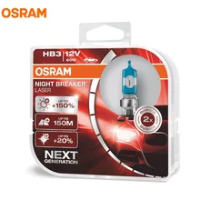 OSRAM 9005 HB3 12 в 60 Вт лазер ночного выключателя нового поколения автомобильные лампы галогенные фары+ 150 ярче 9005NL, 2X