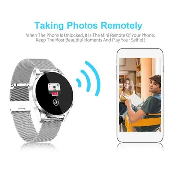 

Waterproof Message Reminder Phone Q9 Smart Watch Heart Rate Monitor Fitness Tracker 12 Languages Bluetooth Mne Watch