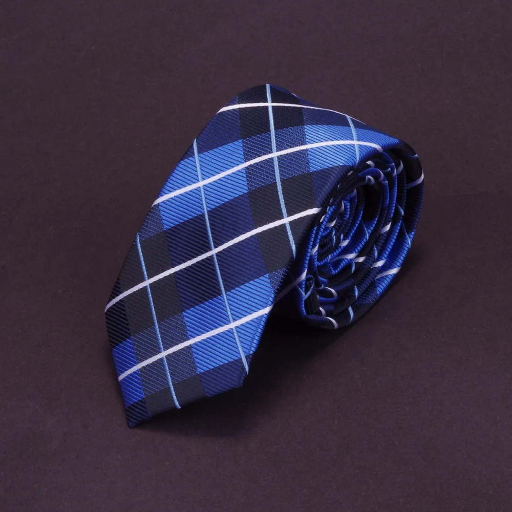 Ricnais Quality Slim Tie Mens 6cm Necktie business Red Green wedding tie gift gravata JACQUARD WOVEN Skinny Ties For Men