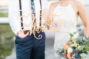 

Just Married Wedding Sign Hanging Sign for Car or Vehicle After Wedding, Hanging Wooden Just Married