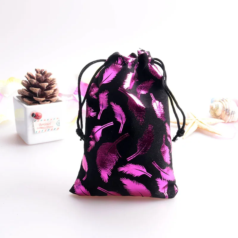 New Hot Pink Jewelry Bag Velvet Pouch Gift Bags With