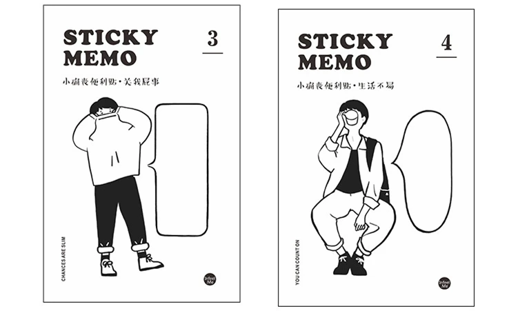 30 листов персонажа Wow Guy блокноты для записей черный, белый цвет для мальчиков и девочек заметки Kawaii Бумага блокнот для Скрапбукинг Закладка