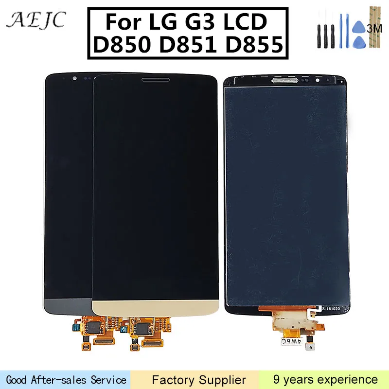 

5.5" For LG G3 LCD Display Touch Screen Digitizer Assembly Replacement For LG G3 D850 D851 D855 Touch Screen with 3M Sticker