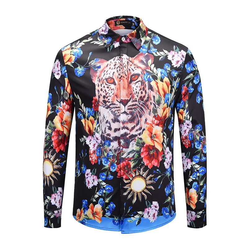 Новейший стиль Мужская одежда Мужская модная классическая рубашка цветочный 3d принт гавайская рубашка с длинным рукавом высокое качество большой