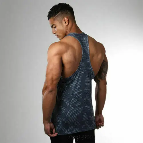 Мужские однотонные спортивные майки без рукавов летние камуфляжные для фитнеса