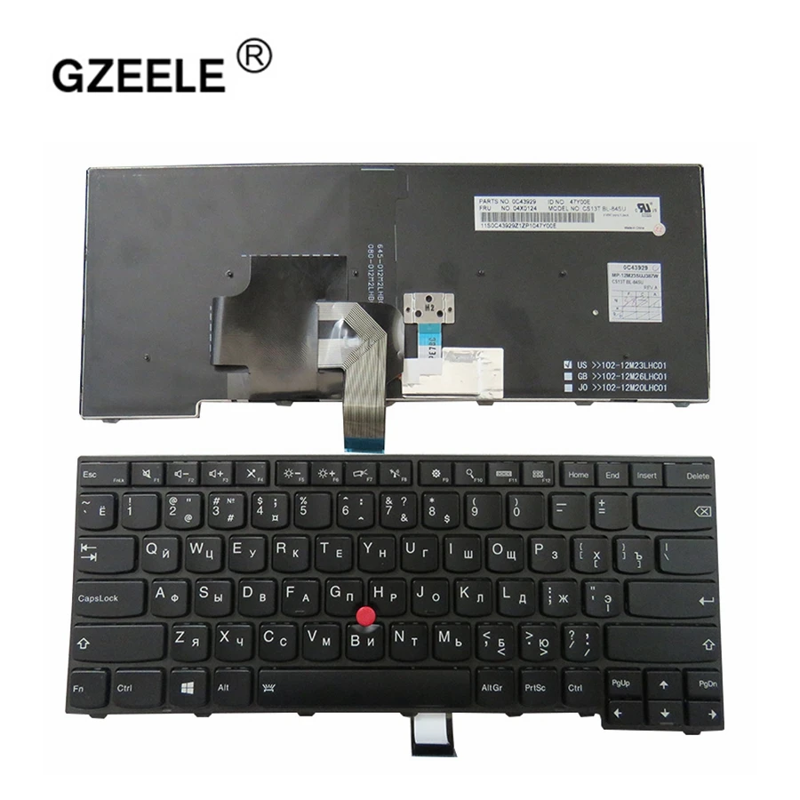 GZEELE Новинка для lenovo ThinkPad T440S T440P E431 T431S E440 L440 T450 Русская клавиатура для ноутбука с подсветкой черного цвета