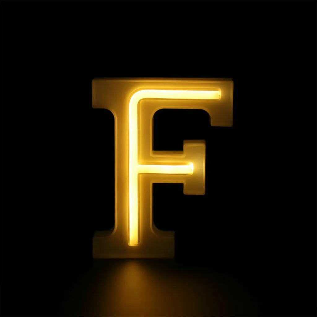 LED USB Letter Lights Light Up White Plastic Letters Standing Hanging A-Z symbol decorative letters holiday led night lights