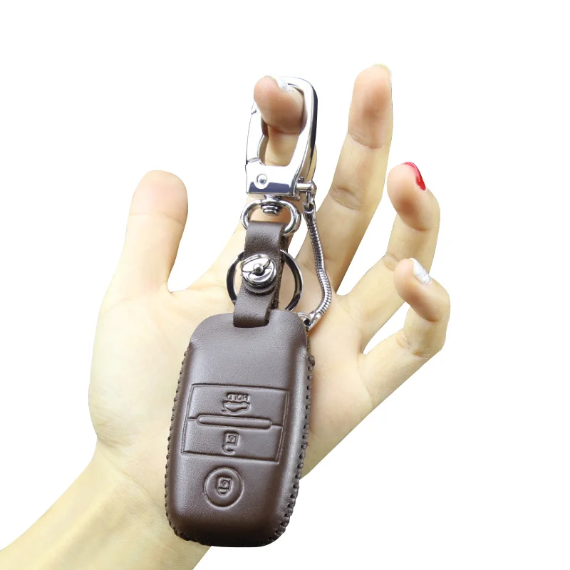 Подлинная Кожаный чехол для ключей Kia KX3/KX5/K3S/Рио/Ceed/Cerato/Optima/K5/Sportage/Sorento/K2/Soul/K3