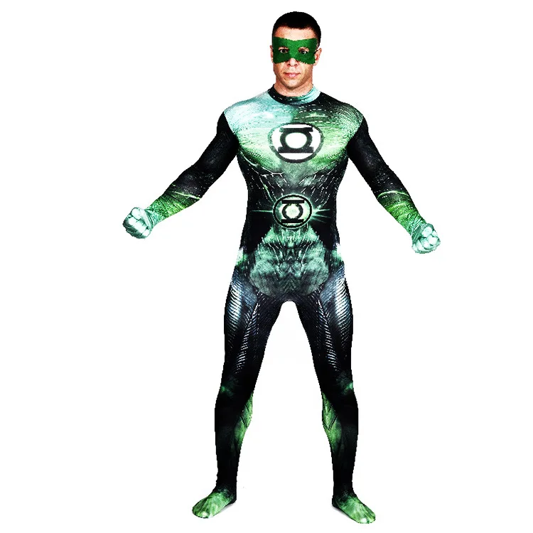 

Green Lantern Costume Lycra Cosplay Heroes Alliance Unisex Kids Zentai Full Body Catsuit Men Unitard Women Lycra Catsuit
