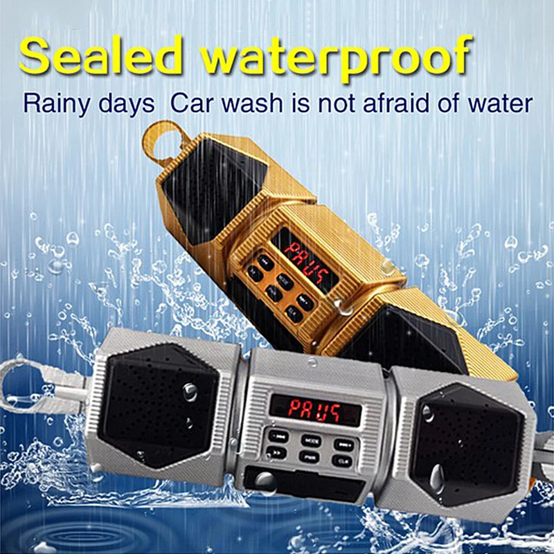 

1pcs Motorbike Bluetooth Audio Sound MP3 FM Radio Stereo Speakers Waterproof Subwoofer Motorcycle Electronic Accessories