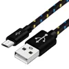 Кабель Micro USB в нейлоновой оплетке 1 м/2 м/3 м, кабель для синхронизации данных и зарядки USB для Samsung, Huawei, Xiaomi, HTC, телефонов Android, кабели Micro USB ► Фото 2/6