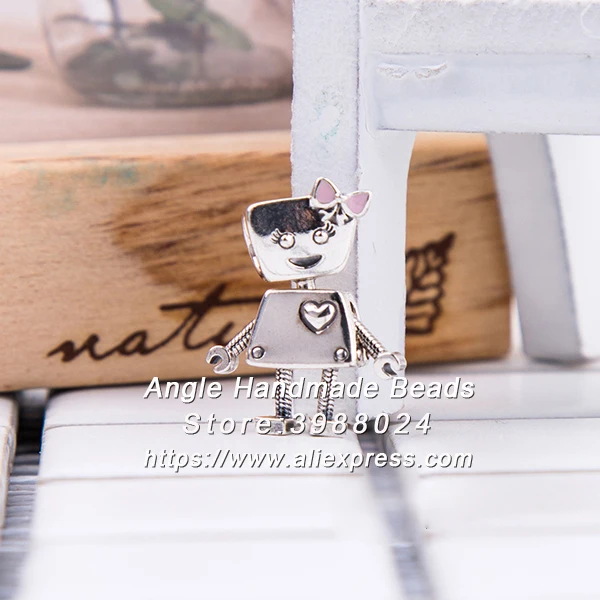 

2018 Spring S925 Sterling Silver Bella Bot Charm With Enamel Charms Bead Fit Original dora Bracelets Necklaces Jewelry Making