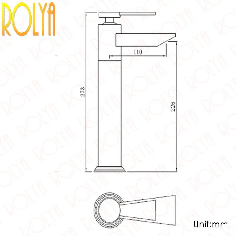 Size Photo---Rolya Vessel Sink Faucet