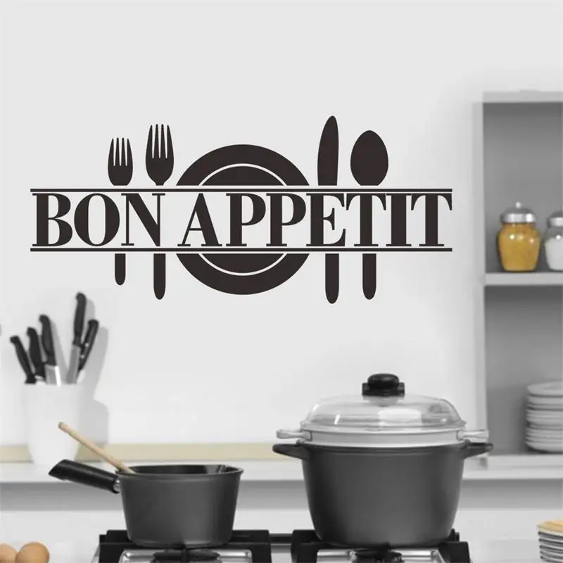 Французская Франция Bon Appetit кухонная утварь кухонная комната магазин еды Наклейка Настенная Наклейка для ресторана столовой Настенный декор