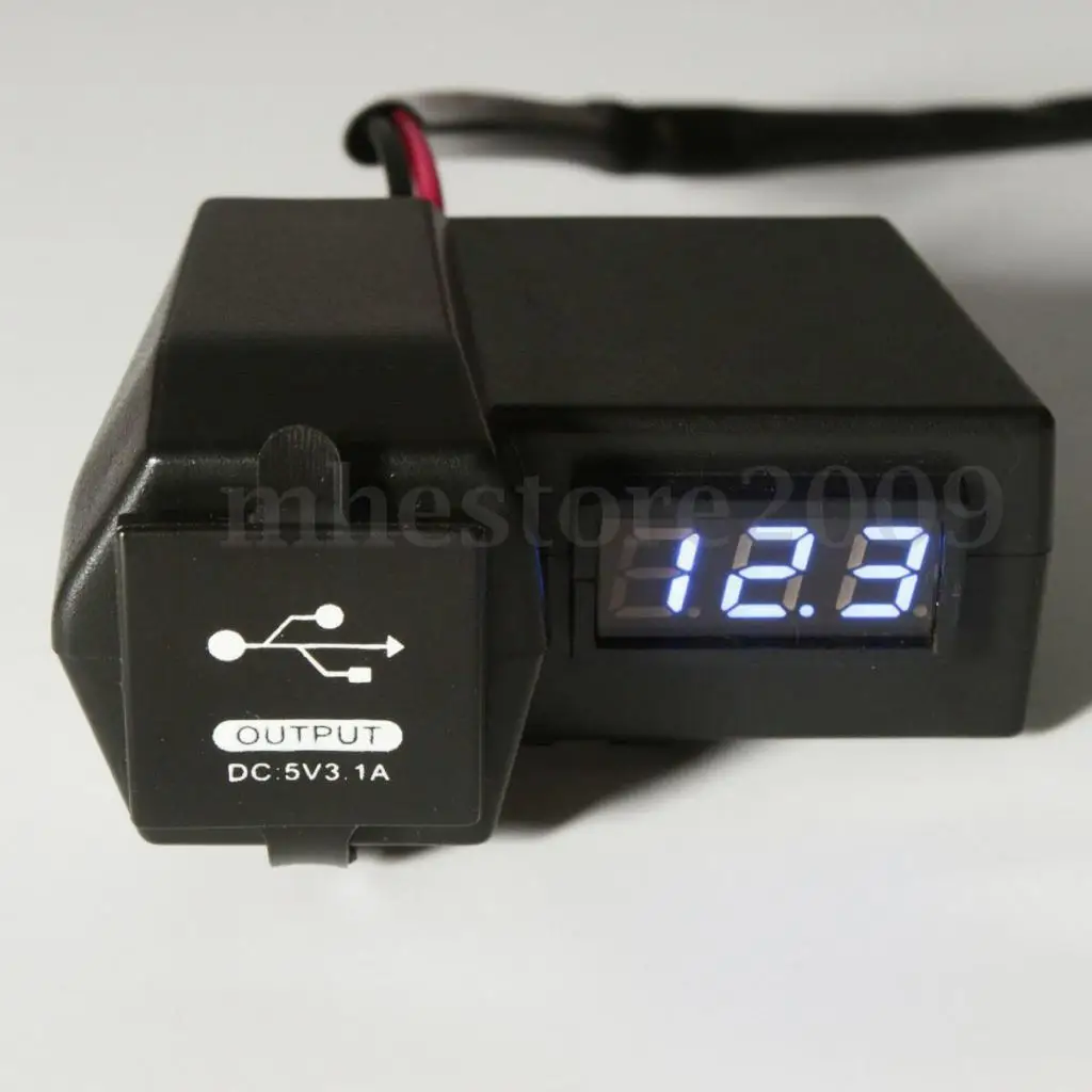 Мотоцикл 5V 3.1A USB зарядное устройство+ синий светодиодный вольтметр измеритель напряжения